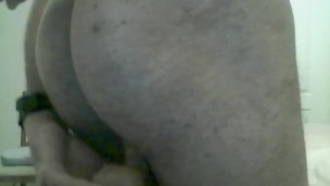 BLACK GAY WITH CUTE ASS STICKS SMALL DILDO IN IT