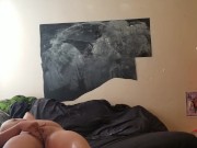 Ghotic chick rubs clit until big finish