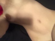 Teasing my wet pussy.