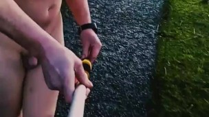 Naked walk on bike lane