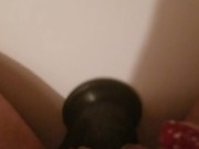 Riding my big black dildo