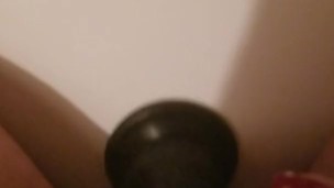 Riding my big black dildo