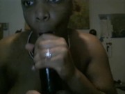 BBW Sucks BBC Dildo Sloppily