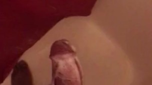 Couple strokes in the shower 