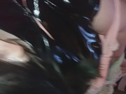 EXTREME DEEPTHROAT FACE FUCK CUM IN MOUTH WHILE HOGTIED - BONDAGE BLOWJOB 11/16