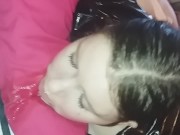 EXTREME DEEPTHROAT FACE FUCK CUM IN MOUTH WHILE HOGTIED - BONDAGE BLOWJOB 13/16