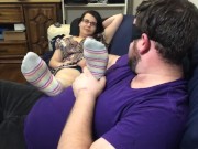 Stinky Ankle Socks Removal, Foot Worship and Foot Sniffing.. Shy 25yo Kiora 1/16