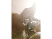 First time squirter listens to roommate getting fucked. Wet orgasm 