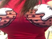 Tits bouncing earthquake running