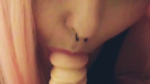 Pink Haired Goth Slut Sucks Your Cock