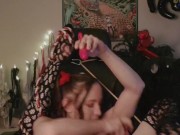 Festive Cutie Tries REALLY Hard to Fit Toy in Her Ass 13/16