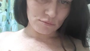 Teen lactating getting ready for santa