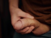 boy with a big dick playing with his foreskin in 4K 8/16