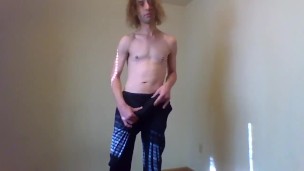 MTF Aroused in Only Track Pants