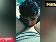 Curious gostosa ensinando gay a chupar buceta  9/16