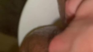 Horny Latina fucks tight wet fat pussy and squirts all over the floor