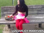 RISKY Dildo Fuck On Public Bench