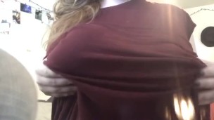 teasing natural tits 