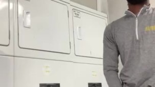 SMOKEPOLEBOY CAUGHT JACKING OFF AT THE LAUNDRY MAT.