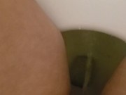 Stripper Really Needs To Pee, Toliet Pee In Club Bathroom 