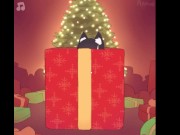 Christmas Cat Girl sucking cock and drinking sperm 1/16