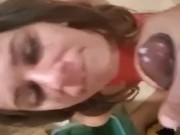 Sucking balls and eating cum as reward 8/16