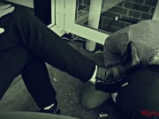 Mistress Shoes Slave licking her High Heels - Mistress Kym