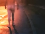 Nearly caught walking naked in the road
