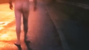 Nearly caught walking naked in the road