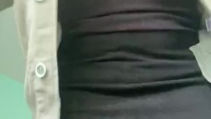 Watch up my skirt as I play with my pussy at work