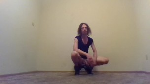 Nude Transgirl Kneeling in Jeans | Self-Photography Posing
