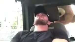 Guy jerking off while doing construction work gets caught.