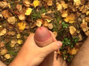 boy with a big dick shoots 3 streams of cum in the forest 5/16