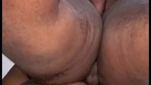 Ebony BBW housewife gets christmas creampie by chubby BHM part1. ASMR.