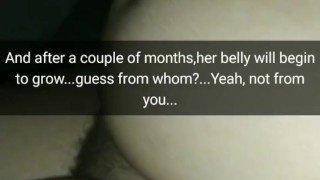 あなたが働いている間、あなたの妻は浮気しています。 恋人から妊娠する SnapChat