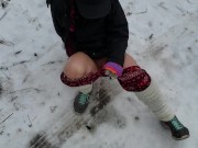 Nerdy Faery Makes A Piss Mess In The SNow 10/16