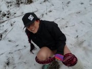 Nerdy Faery Makes A Piss Mess In The SNow 12/16