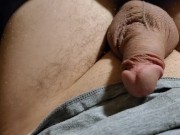 Watch my dick get hard and throb imagining a blowjob, then make myself cum.