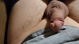 Watch my dick get hard and throb imagining a blowjob, then make myself cum.