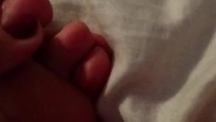 Sexy Girl Touches Her Big Feet