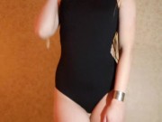 Modeling my dance leotard & cheerleading outfit for you ;) 6/16