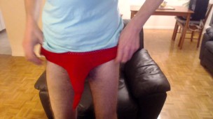 Cum hands-free in thong