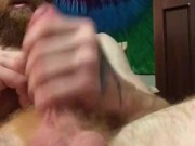 Sounding urethra insertion with anal toy in while jerking cock cumshot fini