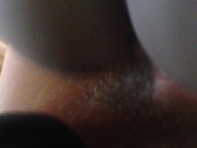 fucking a black pussy toy and cumming on it