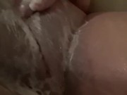 Washing my little blonde bush