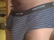 Showing off sexy Brief Bulge in public