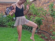 Girl pissing outside on the grass 11/16