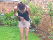 Girl pissing outside on the grass 2/16