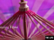 Cute hispanic girl fucking herself with an umbrella 2/16