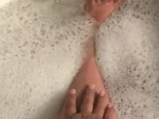 Legs and feet in the tub!
